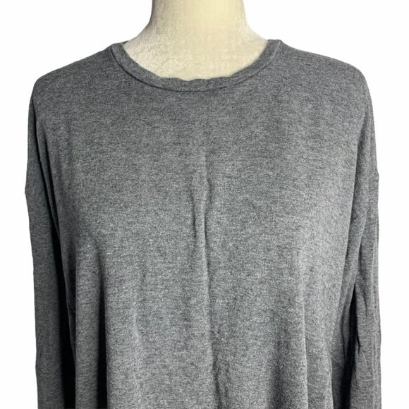 Stretch Knit Side Split Long Sleeve Top 36PE - Picture 2 of 5